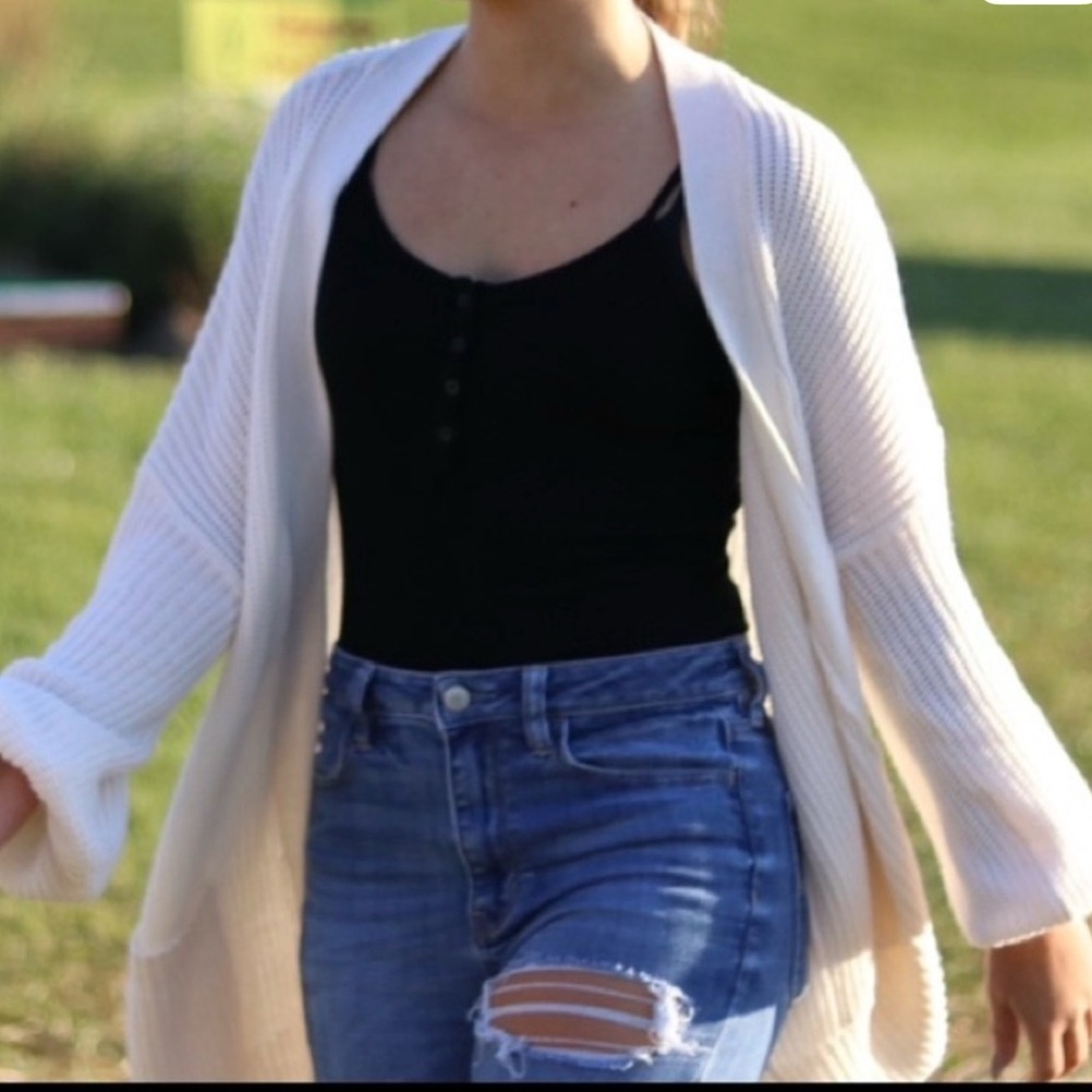 Urban Outfitters BDG Cream Open-Front Sweater
